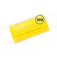 TBOC Mascarilla Higiénica No Reutilizable - [Pack 30 Unidades] Máscara 3 Capas [Amarillo] Ligera Suave y Transpirable…
